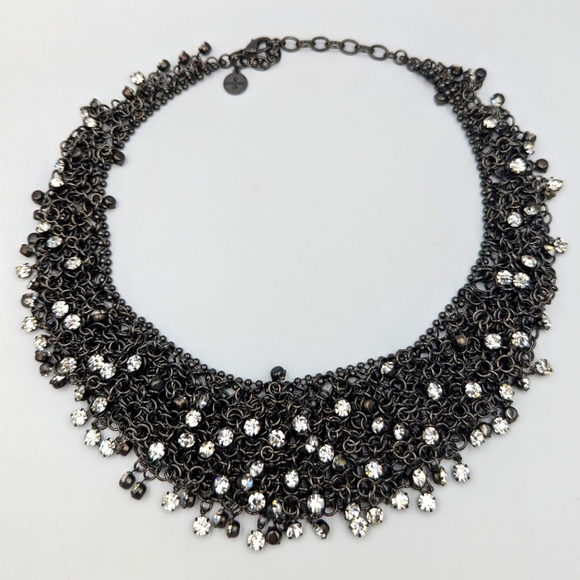 Stunning RJ Graziano Metal & Crystal Bib Necklace - Picture 1 of 13